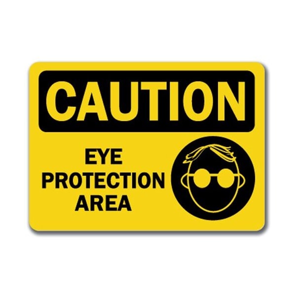 Signmission Caution Sign-Eye Protection Area-10in x 14in OSHA Safety Sign, 14" H, CS-Eye Protection Area CS-Eye Protection Area - main